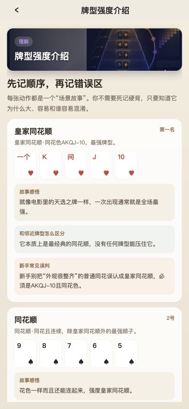 牌型强度介绍界面